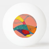 "Boomerangs on Pink" Abstracte Ping Pong Ball (Achterkant)