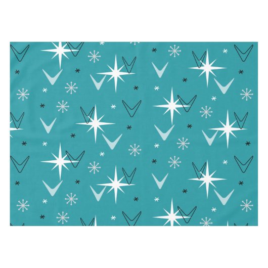  Boomerangs Stars Blauwgroen uit 1950 Tafelkleed (Voorkant (Horizontaal))