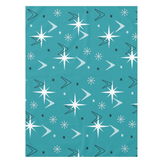  Boomerangs Stars Blauwgroen uit 1950 Tafelkleed (Voorkant)