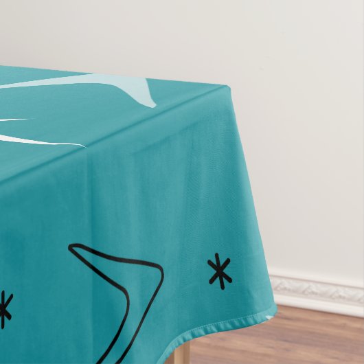  Boomerangs Stars Blauwgroen uit 1950 Tafelkleed (Voorbeeld)