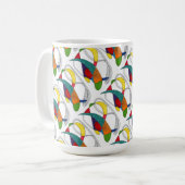 "Boomerangs Tiled" Abstract Design Mok (Voorkant links)