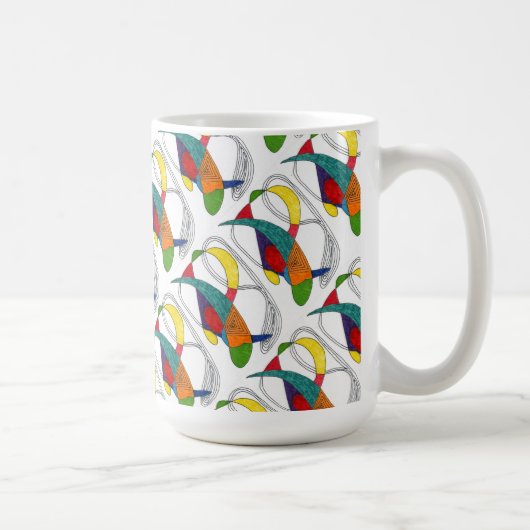 "Boomerangs Tiled" Abstract Design Mok (Rechts)