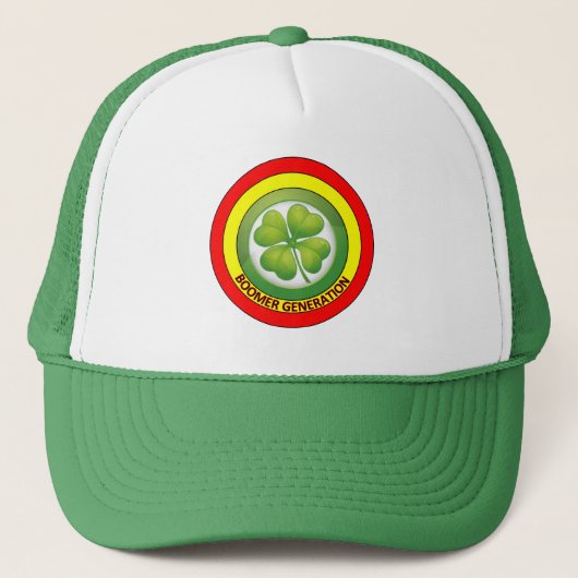 Boomers Lucky Clover Hoed Trucker Pet (Voorkant)