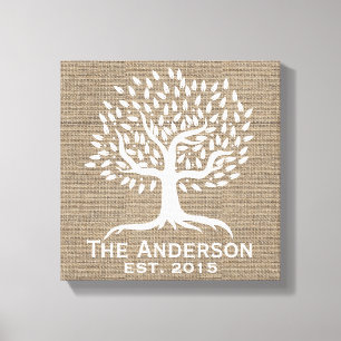 boomfamilie Vastgestelde familienaam Burlap Canvas Afdruk