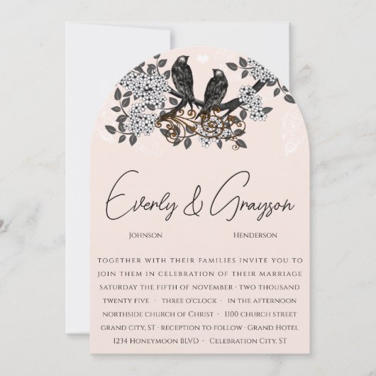 boomgaard bloei Tortelduifjes bruiloft Kaart (Voorkant)