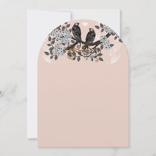 boomgaard bloei Tortelduifjes bruiloft Kaart (Achterkant)