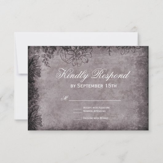  boomgaard Floral Lijst Wedding RSVP-kaarten RSVP Kaartje (Voorkant)