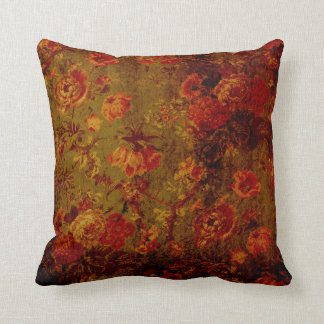 boomgaard Floral Pillow-Red Flowers op groen Kussen