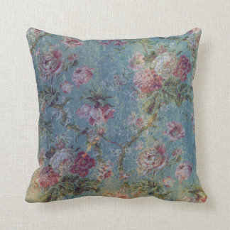 boomgaard Floral Pillow-roze bloemen op blauw Kussen