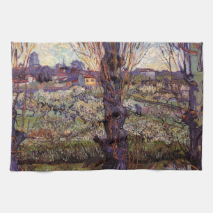 Boomgaard in bloei, Arles door Vincent van Gogh Theedoek