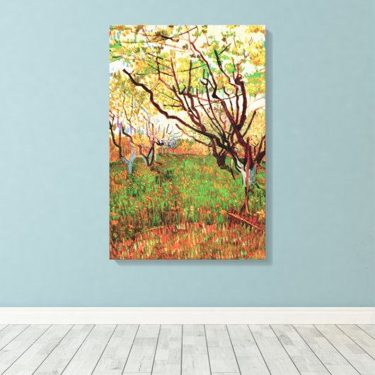 Boomgaard in bloei door Vincent van Gogh Canvas Afdruk (Insitu (Houten vloer))