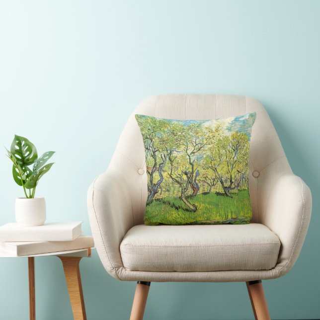 Boomgaard in bloei door Vincent van Gogh Kussen (Stoel)