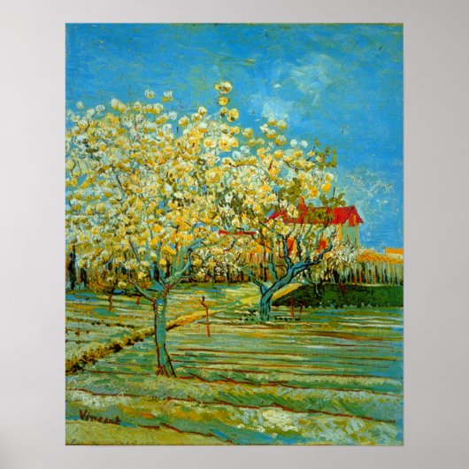 Boomgaard in bloei door Vincent van Gogh Poster (Voorkant)