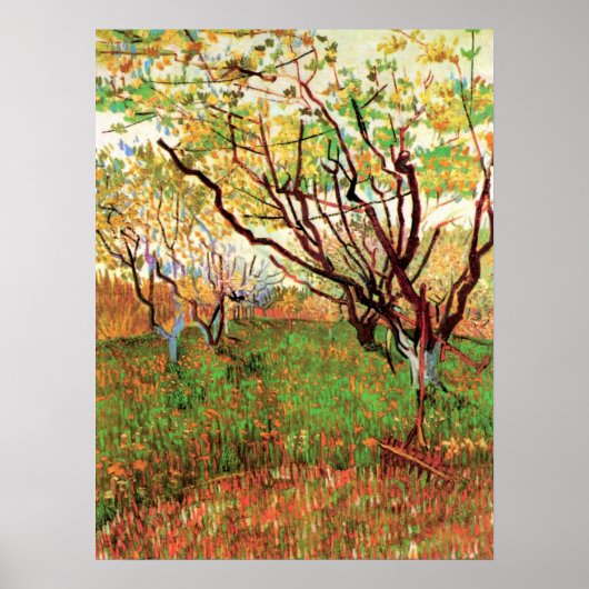 Boomgaard in bloei door Vincent van Gogh Poster (Voorkant)