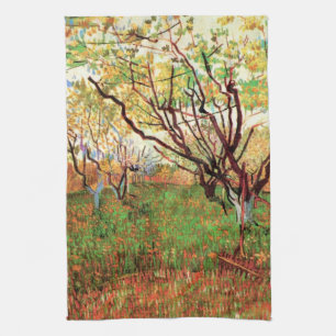 Boomgaard in bloei door Vincent van Gogh Theedoek