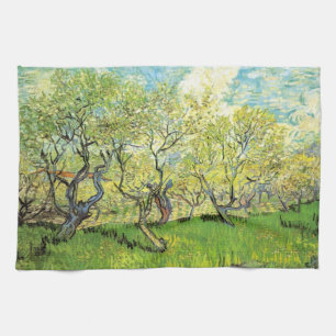 Boomgaard in bloei door Vincent van Gogh Theedoek