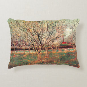 Boomgaard in bloei, pruimenbomen door Vincent van  Accent Kussen