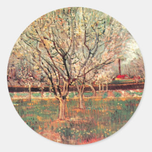 Boomgaard in bloei, pruimenbomen door Vincent van  Ronde Sticker