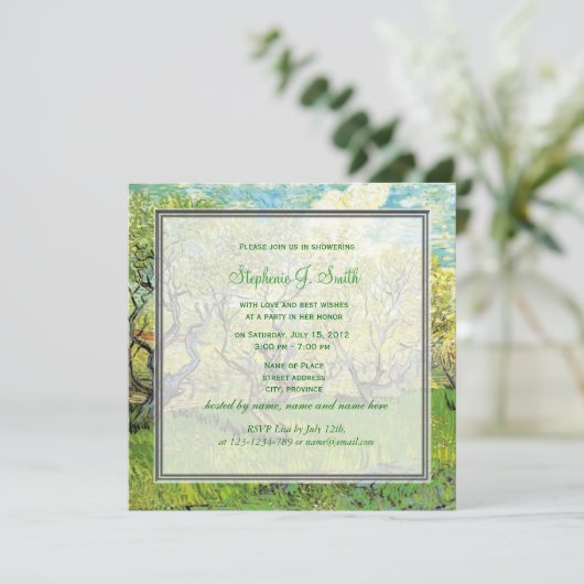  boomgaard in bloesem vrijgezellenfeest kaart (Staand voorkant)