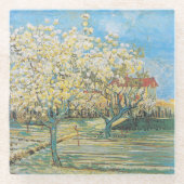 Boomgaard in Blossom | Vincent van Gogh Glazen Onderzetter (Voorkant)