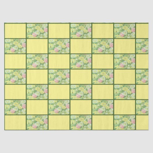  boomgaard van Retro Middeleeuwen op geel Tissuepapier (Voorkant)