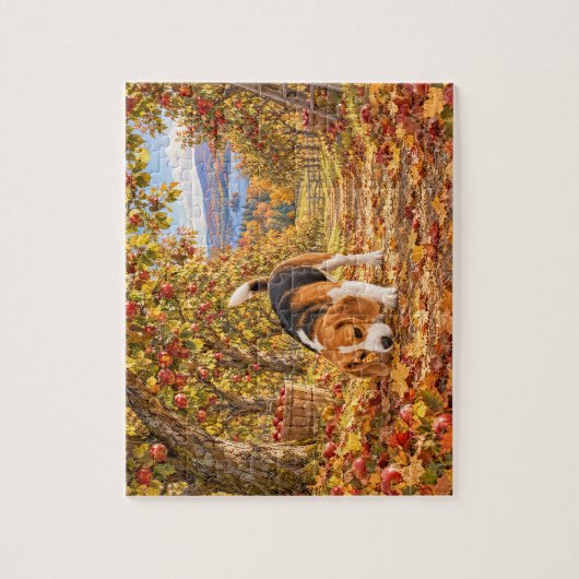Boomgaard Verkenner Herfst Beagle Puzzel (Verticaal)