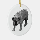 Boomglans Bulldog Keramisch Ornament (Rechts)
