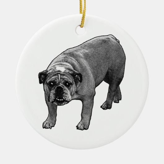Boomglans Bulldog Keramisch Ornament (Voorkant)