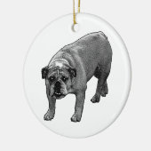 Boomglans Bulldog Keramisch Ornament (Links)