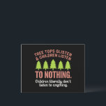 Boomglinstering en kinderen luisteren naar niets t feestdagenkaart<br><div class="desc">Boomglinstering en kinderen luisteren naar niets leraar</div>