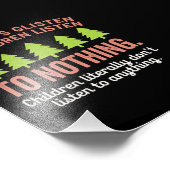 Boomglinstering en kinderen luisteren naar niets t foto afdruk (Hoek)