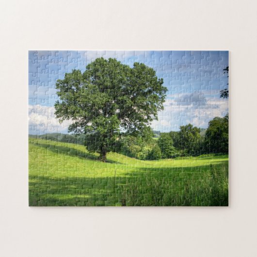 Boomgroen landschap legpuzzel (Horizontaal)