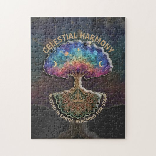 Boomharmonieboom - Kosmische Meditatie Mandala Legpuzzel (Verticaal)