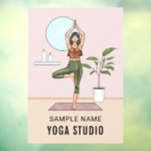 Boomhouding Stretch Fitness Vrouw Eigen Yoga Studi Raamsticker (Vel 3)