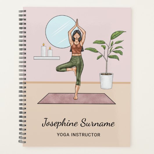 Boomhouding Yoga Vrikshasana Leraar en Aangepaste Planner (Voorkant)