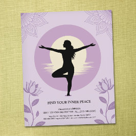 Boomhouding - Yogadocent met Lotusbloemen Flyer