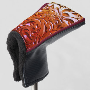 Boomhoutbewerkte houtkorrels lijken elegant abstra golfheadcover