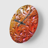 Boomhoutbewerkte houtkorrels lijken elegant abstra ronde klok (Hoek)