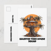 Boomhuis en pompoenen briefkaart (Voorkant / Achterkant)