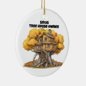 Boomhuis in Aspen Tree Keramisch Ornament (Rechts)