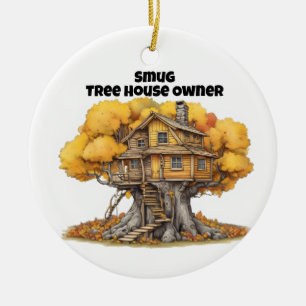 Boomhuis in Aspen Tree Keramisch Ornament