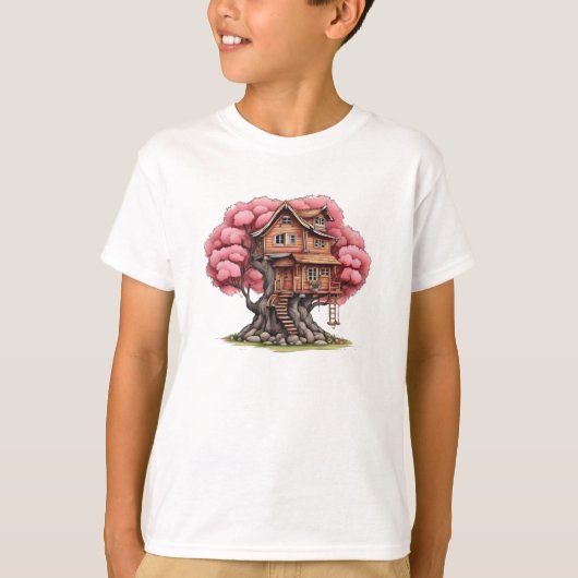 Boomhuis in kersenboom t-shirt (Voorkant)