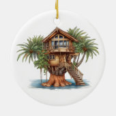 Boomhuis in palmboom keramisch ornament (Achterkant)