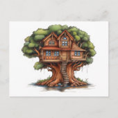 Boomhuis in redwood tree briefkaart (Voorkant)