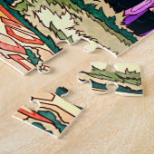 Boomhuis met konijnenillustratie legpuzzel (Zijkant)