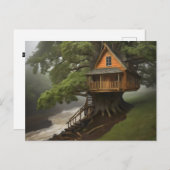 Boomhut door water poster briefkaart (Voorkant / Achterkant)