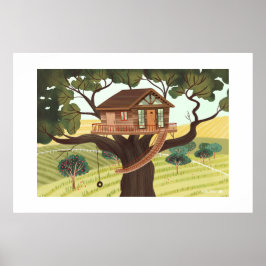 Boomhut grote afdruk poster