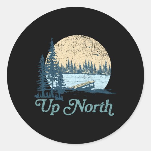 Boomhut North Lake E Ronde Sticker (Voorkant)