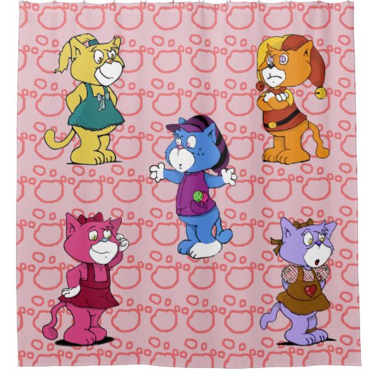 Boomi Cats Douchegordijn (Voorkant)