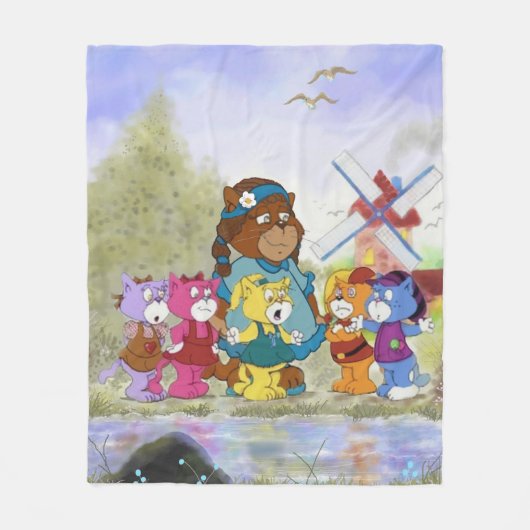 Boomi Cats Fleece Deken (Voorkant)